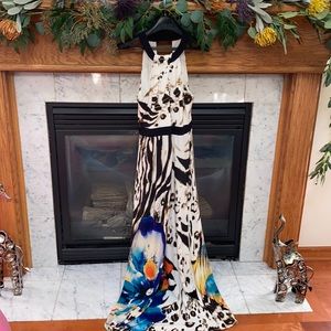 Gently worn animal print halter maxi dress.